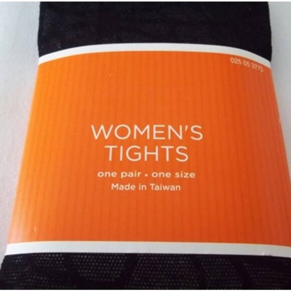 NIP NWT Spider Web Fishnet with Lace Detail Nylon Pantyhose/Tights One Size - Picture 1 of 7